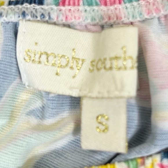 SIMPLY SOUTHERN Preppy Tropical Bell Sleeve Colorful Pineapple Mini Dress Size S - Picture 9 of 13